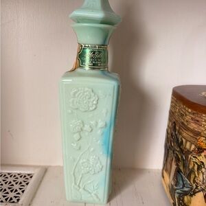 Vintage 70s Slag Glass Decorative Bottle